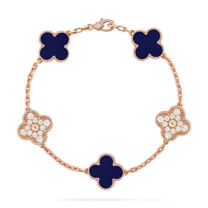 [Noble Aura jewelry]CLOVER 5 MOTIF LAPIS LAZULI BRACELET COLLECTION