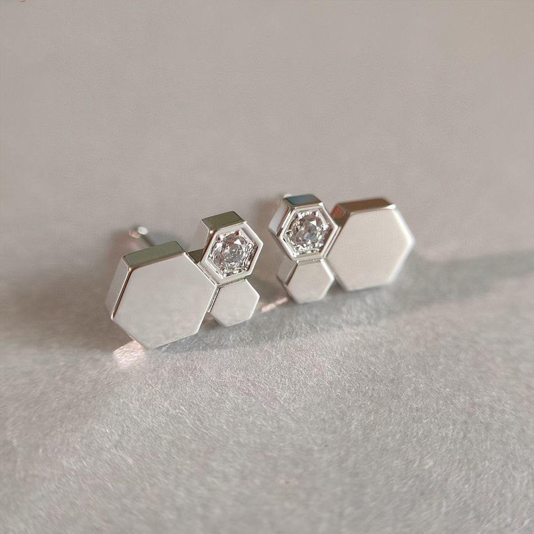[Noble Aura jewelry]BEE LOVE SILVER DIAMOND EARRINGS