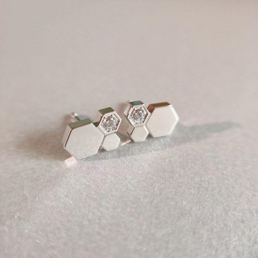 [Noble Aura jewelry]BEE LOVE SILVER DIAMOND EARRINGS
