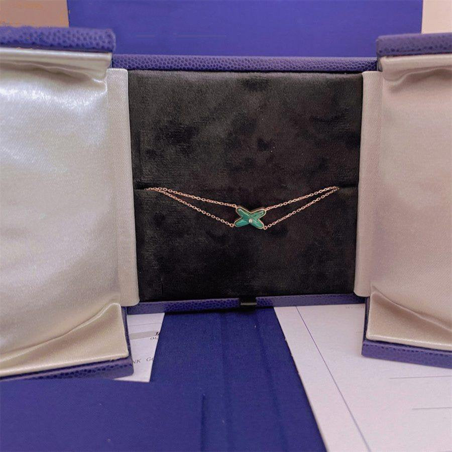 [Noble Aura jewelry]JEUX BRACELET MALACHITE PINK GOLD 1 DIAMOND