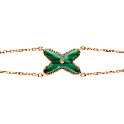 [Noble Aura jewelry]JEUX BRACELET MALACHITE PINK GOLD 1 DIAMOND