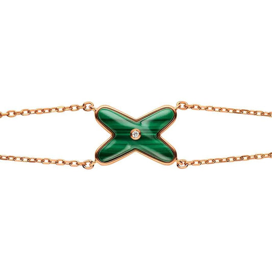 [Noble Aura jewelry]JEUX BRACELET MALACHITE PINK GOLD 1 DIAMOND
