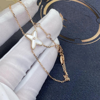 [Noble Aura jewelry]JEUX BRACELET WHITE MOP PINK GOLD 1 DIAMOND