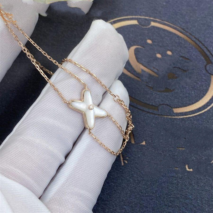 [Noble Aura jewelry]JEUX BRACELET WHITE MOP PINK GOLD 1 DIAMOND