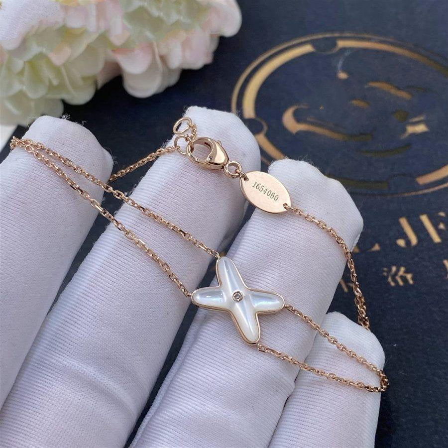 [Noble Aura jewelry]JEUX BRACELET WHITE MOP PINK GOLD 1 DIAMOND