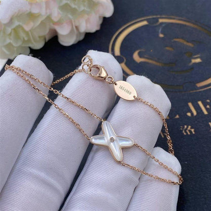 [Noble Aura jewelry]JEUX BRACELET WHITE MOP PINK GOLD 1 DIAMOND