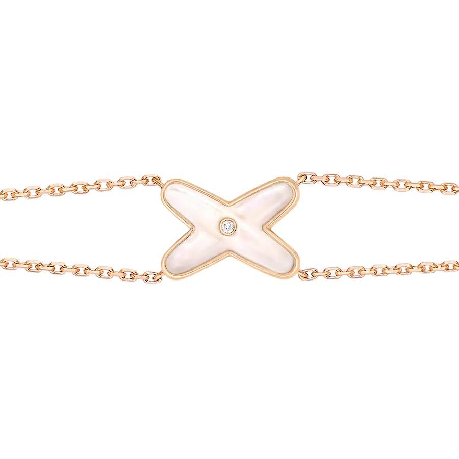 [Noble Aura jewelry]JEUX BRACELET WHITE MOP PINK GOLD 1 DIAMOND