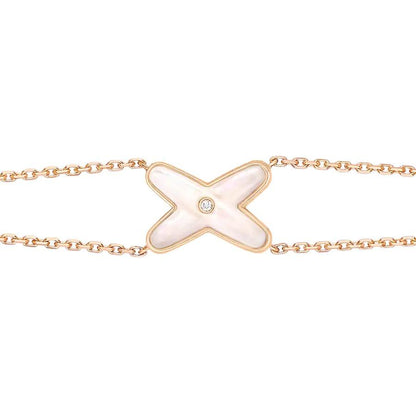 [Noble Aura jewelry]JEUX BRACELET WHITE MOP PINK GOLD 1 DIAMOND