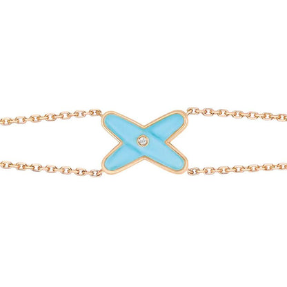 [Noble Aura jewelry]JEUX BRACELET TURQUOISE PINK GOLD 1 DIAMOND