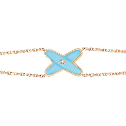 [Noble Aura jewelry]JEUX BRACELET TURQUOISE PINK GOLD 1 DIAMOND