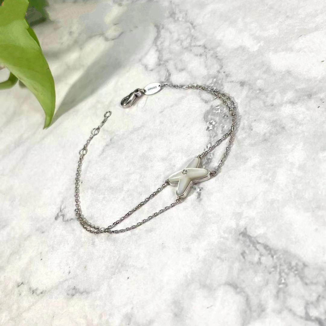 [Noble Aura jewelry]JEUX BRACELET WHITE MOP SILVER 1 DIAMOND