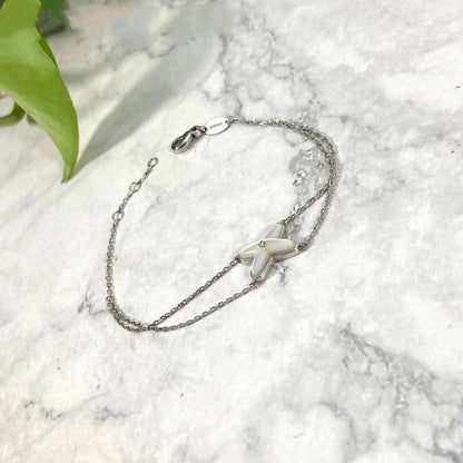 [Noble Aura jewelry]JEUX BRACELET WHITE MOP SILVER 1 DIAMOND