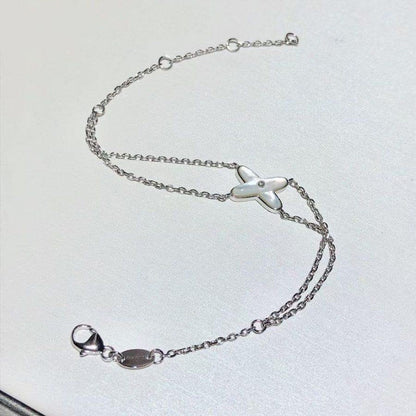 [Noble Aura jewelry]JEUX BRACELET WHITE MOP SILVER 1 DIAMOND