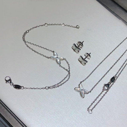 [Noble Aura jewelry]JEUX BRACELET WHITE MOP SILVER 1 DIAMOND