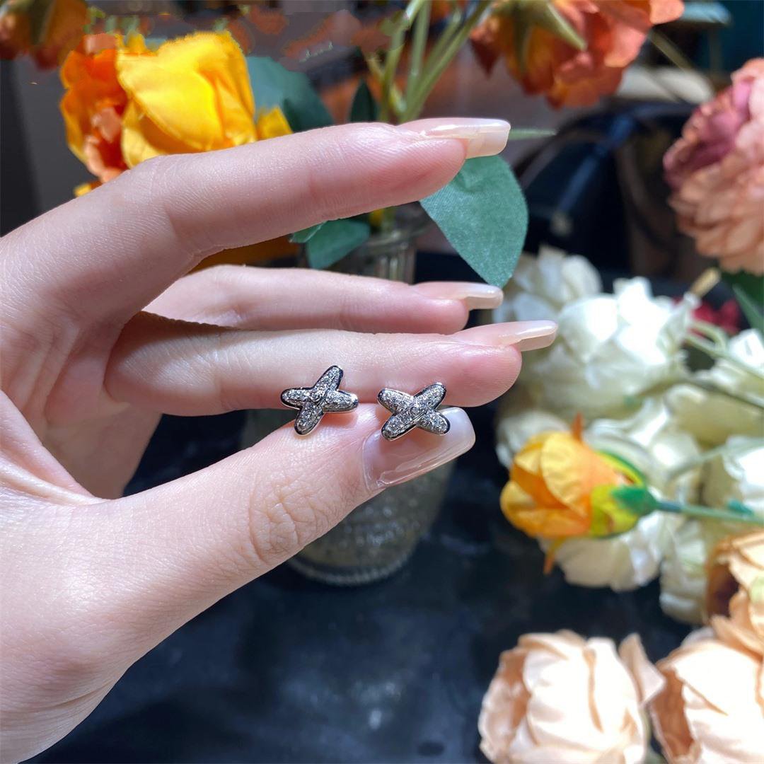 [Noble Aura jewelry]JEUX DE SILVER DIAMOND EARRINGS