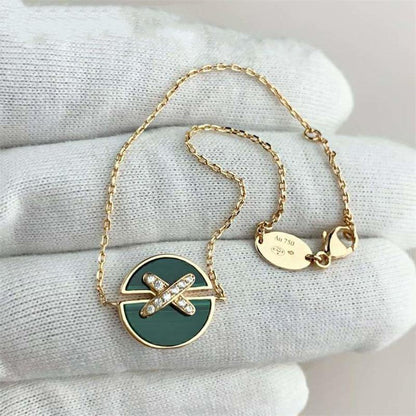 [Noble Aura jewelry]JEUX DE BRACELET MALACHITE PINK GOLD DIAMONDS