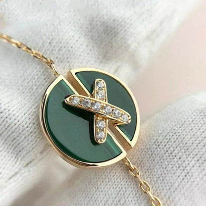 [Noble Aura jewelry]JEUX DE BRACELET MALACHITE PINK GOLD DIAMONDS