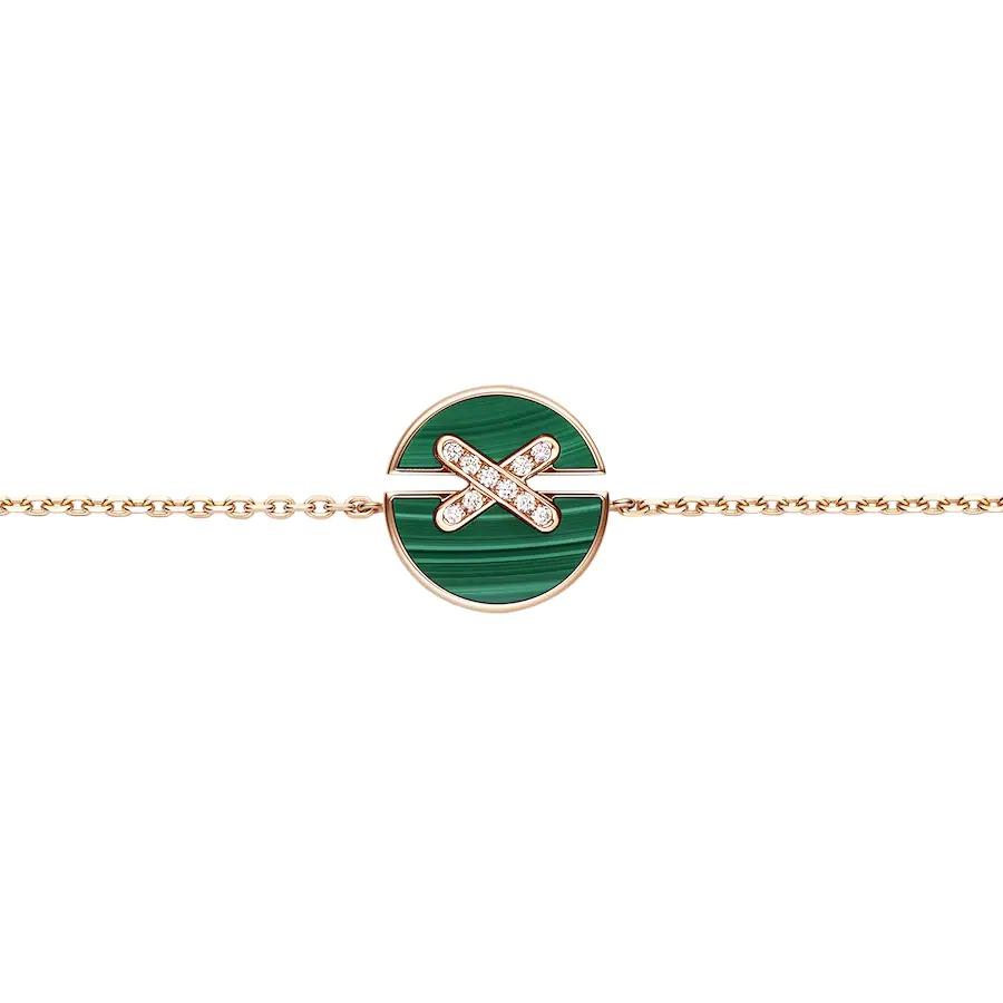 [Noble Aura jewelry]JEUX DE BRACELET MALACHITE PINK GOLD DIAMONDS