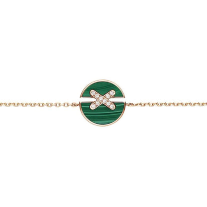 [Noble Aura jewelry]JEUX DE BRACELET MALACHITE PINK GOLD DIAMONDS