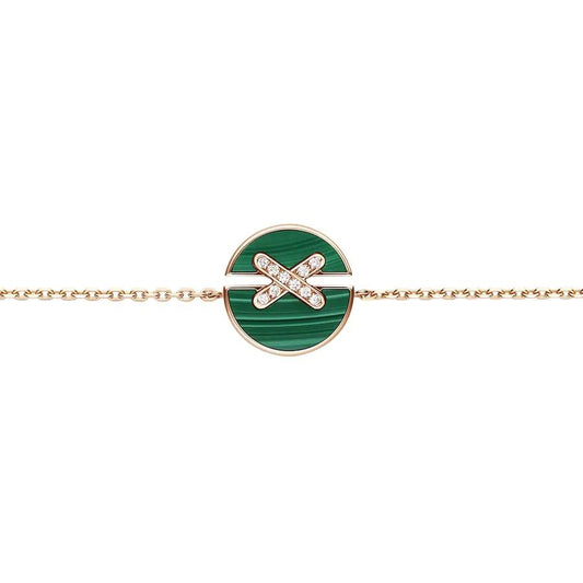[Noble Aura jewelry]JEUX DE BRACELET MALACHITE PINK GOLD DIAMONDS