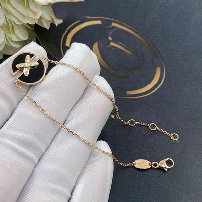 [Noble Aura jewelry]JEUX DE BRACELET ONYX PINK GOLD DIAMOND