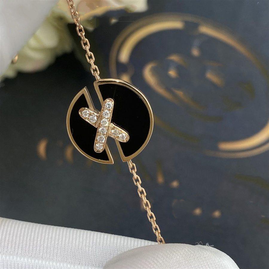 [Noble Aura jewelry]JEUX DE BRACELET ONYX PINK GOLD DIAMOND