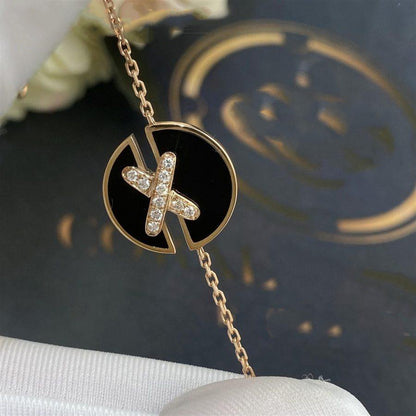 [Noble Aura jewelry]JEUX DE BRACELET ONYX PINK GOLD DIAMOND