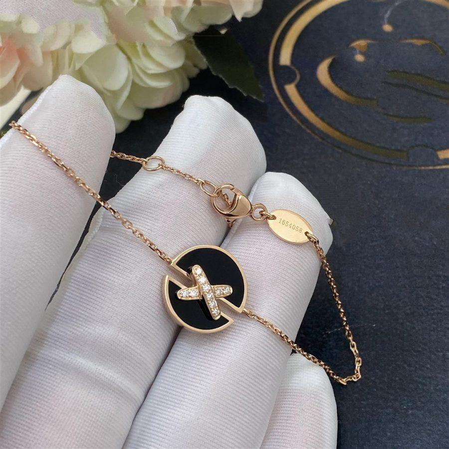 [Noble Aura jewelry]JEUX DE BRACELET ONYX PINK GOLD DIAMOND