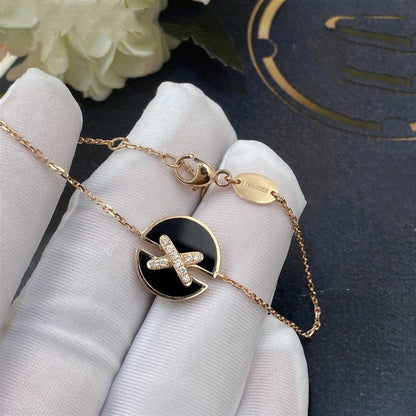 [Noble Aura jewelry]JEUX DE BRACELET ONYX PINK GOLD DIAMOND
