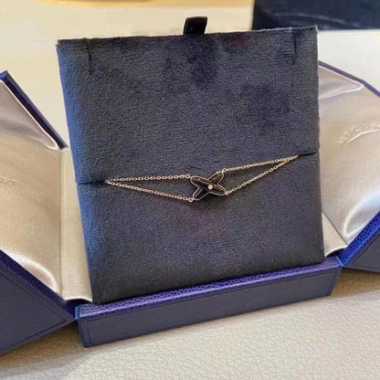 [Noble Aura jewelry]JEUX BRACELET ONYX PINK GOLD 1 DIAMOND