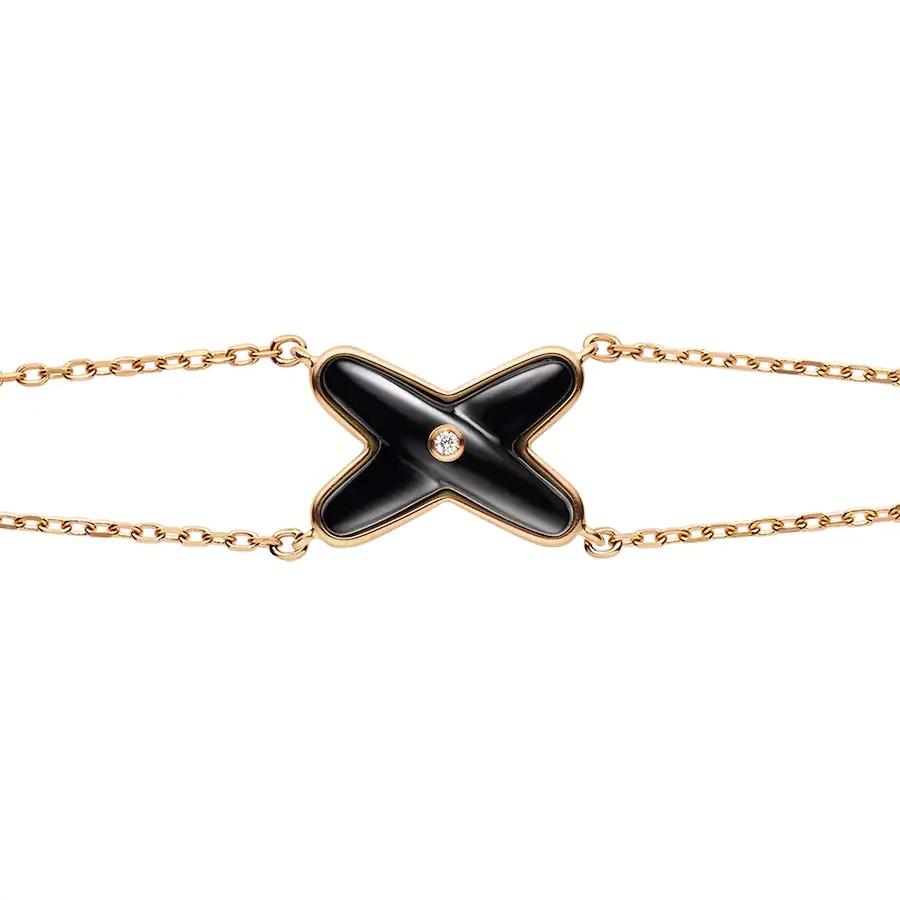 [Noble Aura jewelry]JEUX BRACELET ONYX PINK GOLD 1 DIAMOND