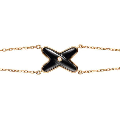 [Noble Aura jewelry]JEUX BRACELET ONYX PINK GOLD 1 DIAMOND