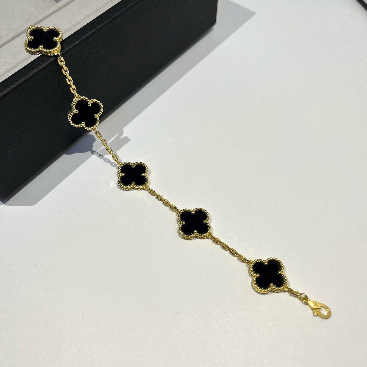 [Noble Aura jewelry]CLOVER  5 MOTIFS BLACK ONYX BRACELET