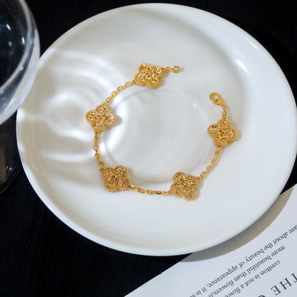 [Noble Aura jewelry]CLOVER 5 MOTIFS BRONZING BRACELET