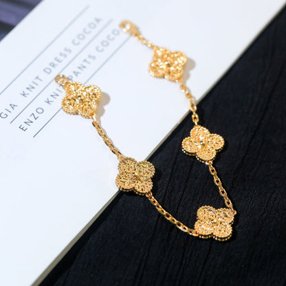 [Noble Aura jewelry]CLOVER 5 MOTIFS BRONZING BRACELET