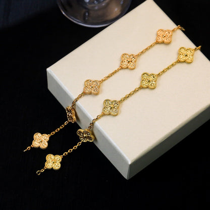 [Noble Aura jewelry]CLOVER 5 MOTIFS BRONZING BRACELET