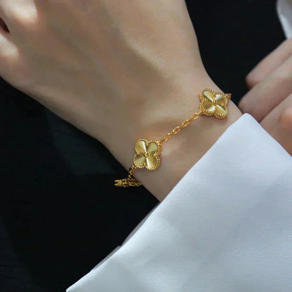 [Noble Aura jewelry] CLOVER 5 MOTIF LASER BRACELET COLLECTION
