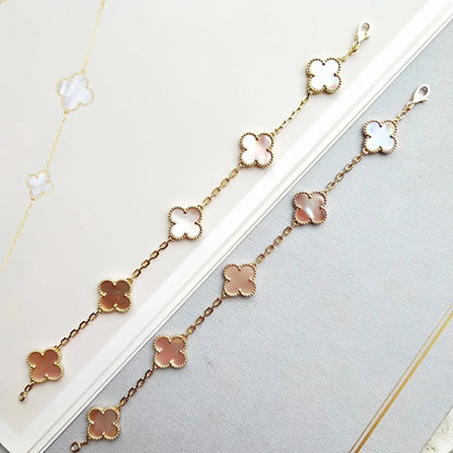[Noble Aura jewelry] CLOVER 5 MOTIFS  PINK MOP BRACELET COLLECTION