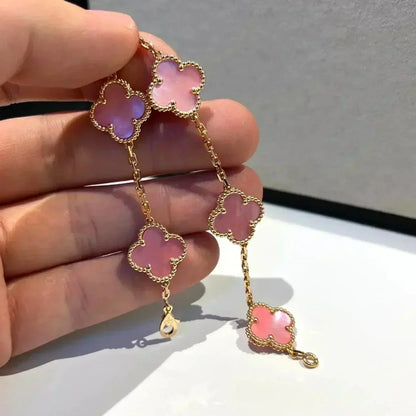 [Noble Aura jewelry] CLOVER 5 MOTIFS  PINK MOP BRACELET COLLECTION