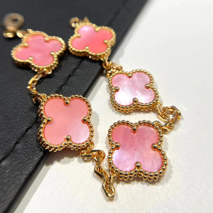 [Noble Aura jewelry] CLOVER 5 MOTIFS  PINK MOP BRACELET COLLECTION
