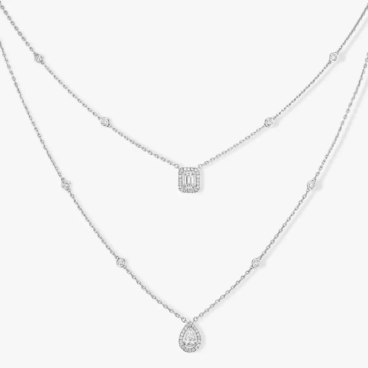 [Noble Aura jewelry]Diamond Necklace My Twin 2 Rows