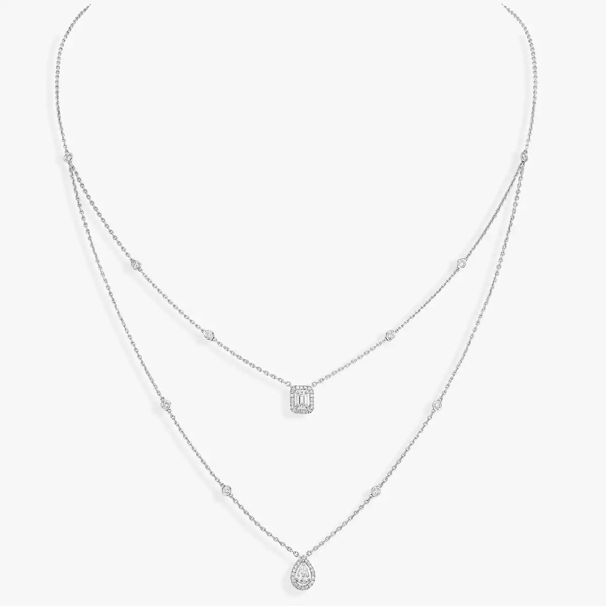 [Noble Aura jewelry]Diamond Necklace My Twin 2 Rows