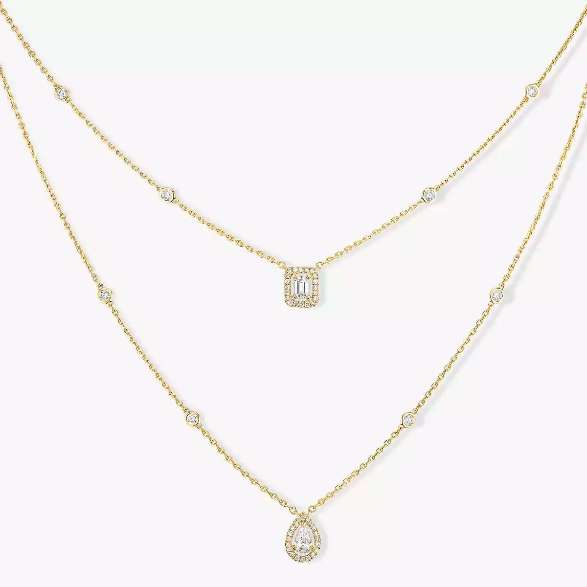 [Noble Aura jewelry]Diamond Necklace My Twin 2 Rows