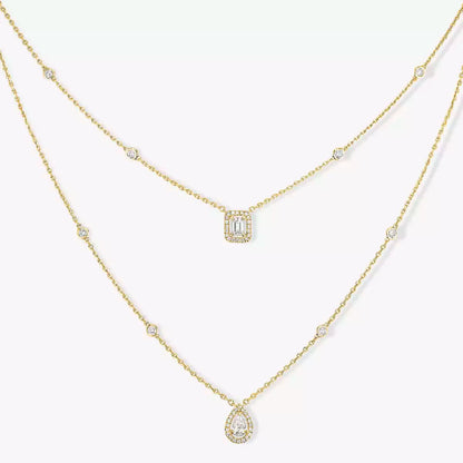 [Noble Aura jewelry]Diamond Necklace My Twin 2 Rows