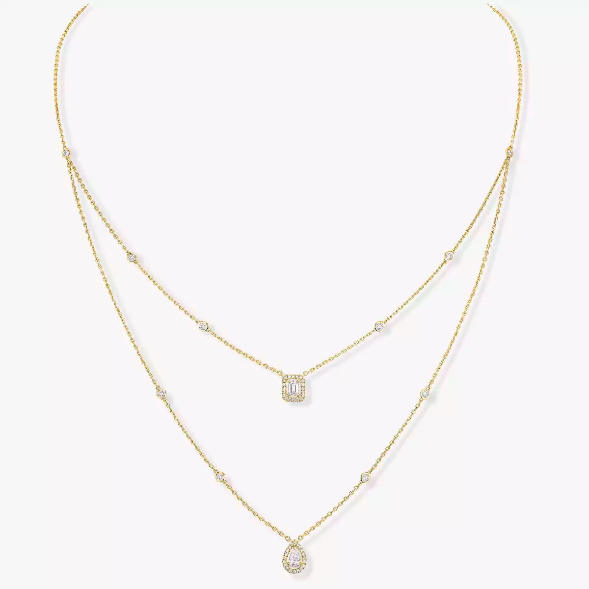 [Noble Aura jewelry]Diamond Necklace My Twin 2 Rows