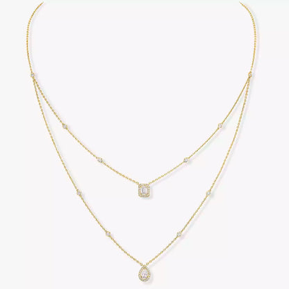 [Noble Aura jewelry]Diamond Necklace My Twin 2 Rows