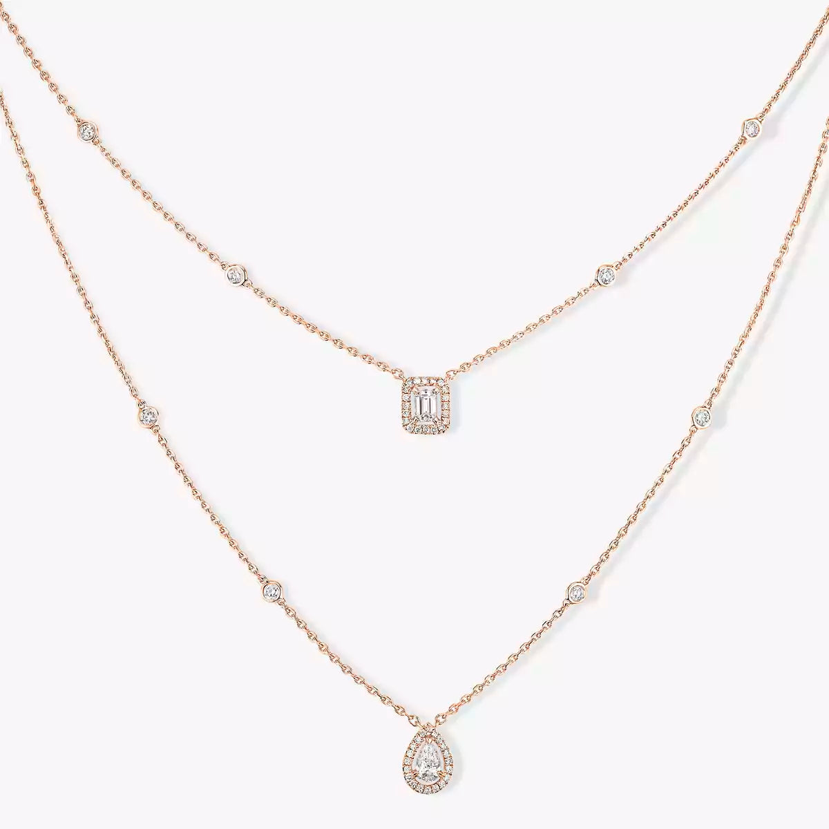 [Noble Aura jewelry]Diamond Necklace My Twin 2 Rows