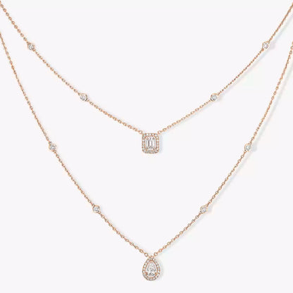 [Noble Aura jewelry]Diamond Necklace My Twin 2 Rows