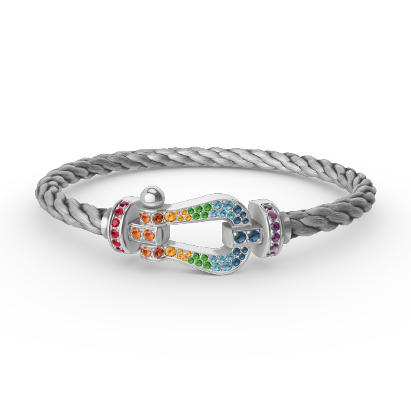 [Noble Aura jewelry]FORC LARGE HORSESHOE  COLORED DIAMOND BRACELET SILVER