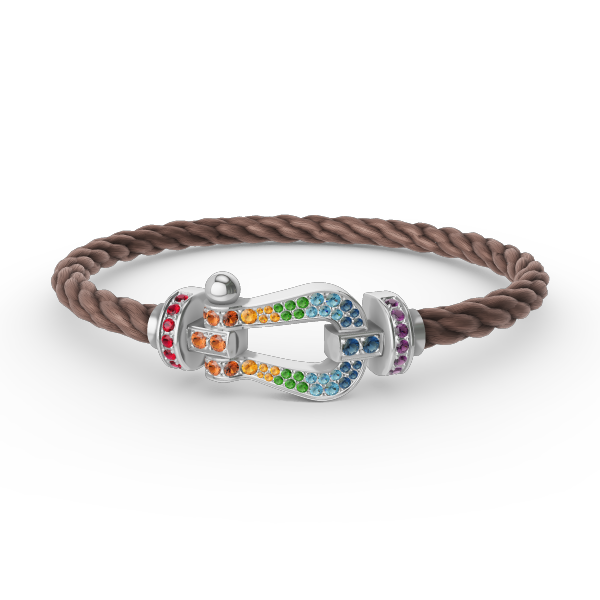 [Noble Aura jewelry]FORC LARGE HORSESHOE  COLORED DIAMOND BRACELET SILVER